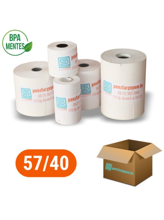 Pénztárgépszalag 57/40/12 (17m) Thermo 48g/m2 BPA mentes - 100db/doboz